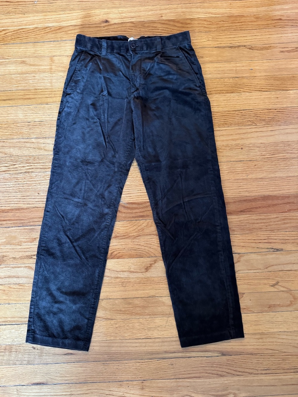 Espresso Brown Corduroy Pleated Pants
